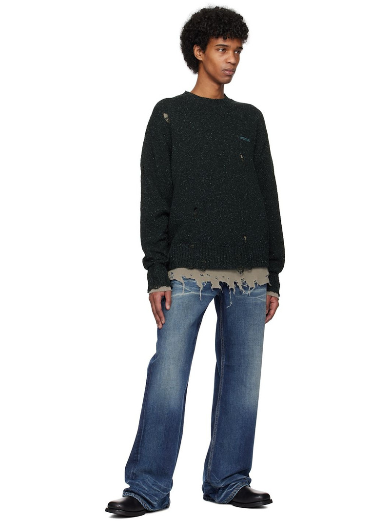 We11done Navy Grunge Knit Sweater outlook