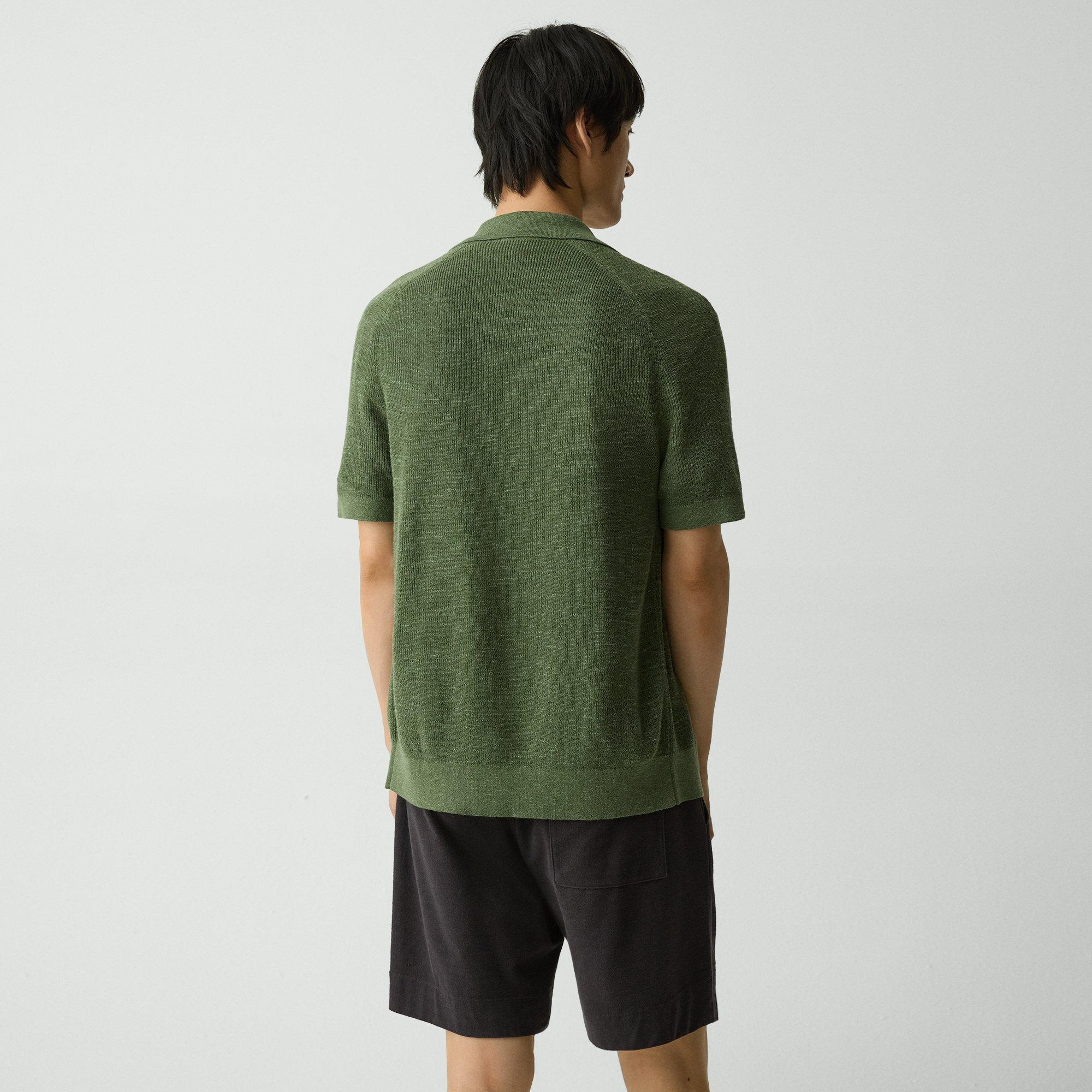 Short-Sleeve Button-Up Shirt in Pacific Linen - 4