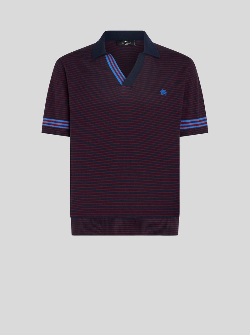 STRIPED KNIT POLO SHIRT WITH LOGO 1