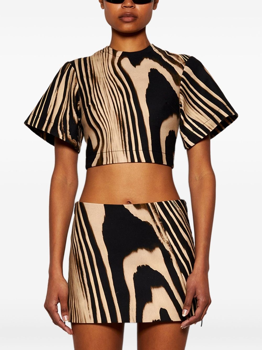 zebra-pattern T-shirt - 3