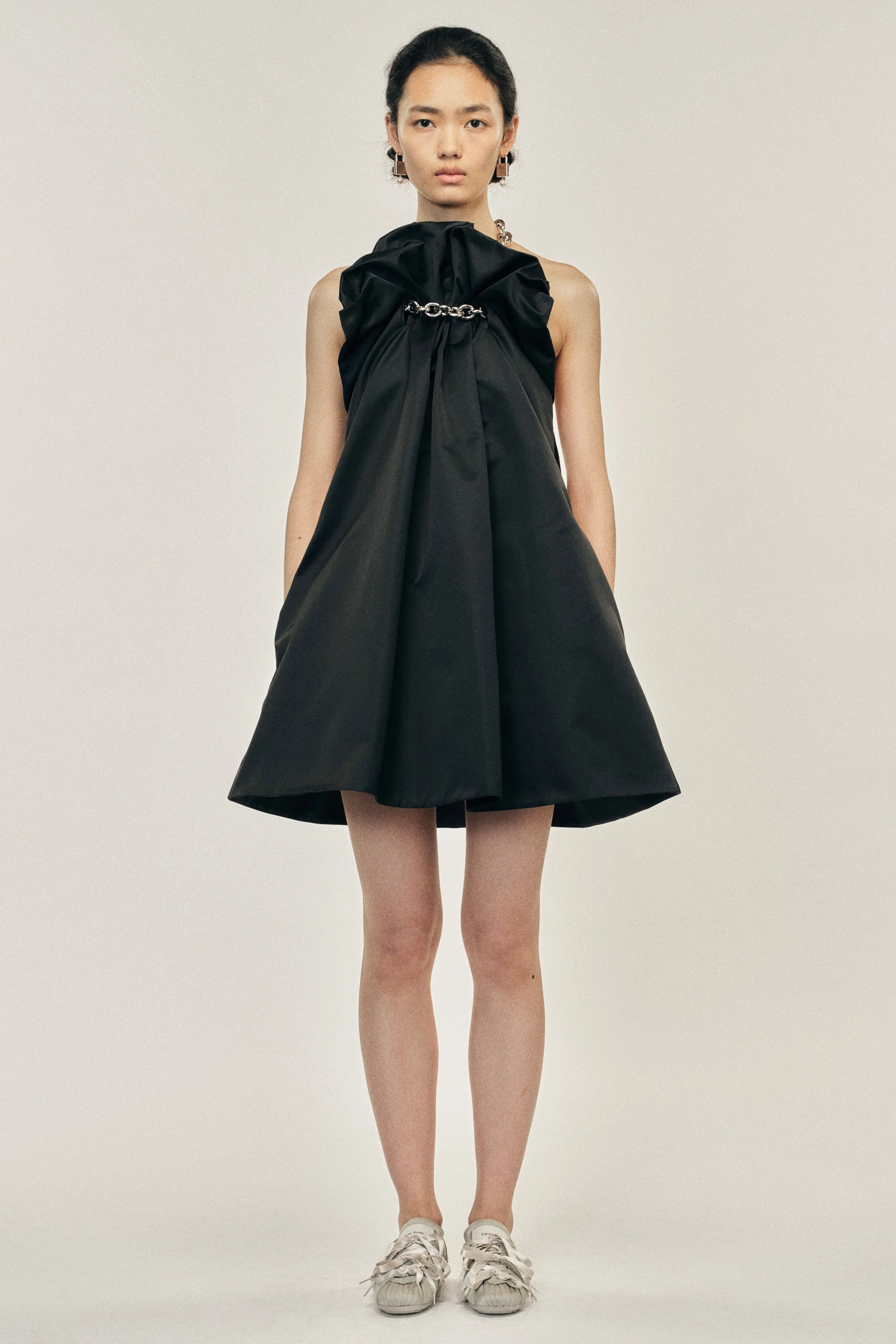 Ruched Duchess Chain Balloon Dress - 1