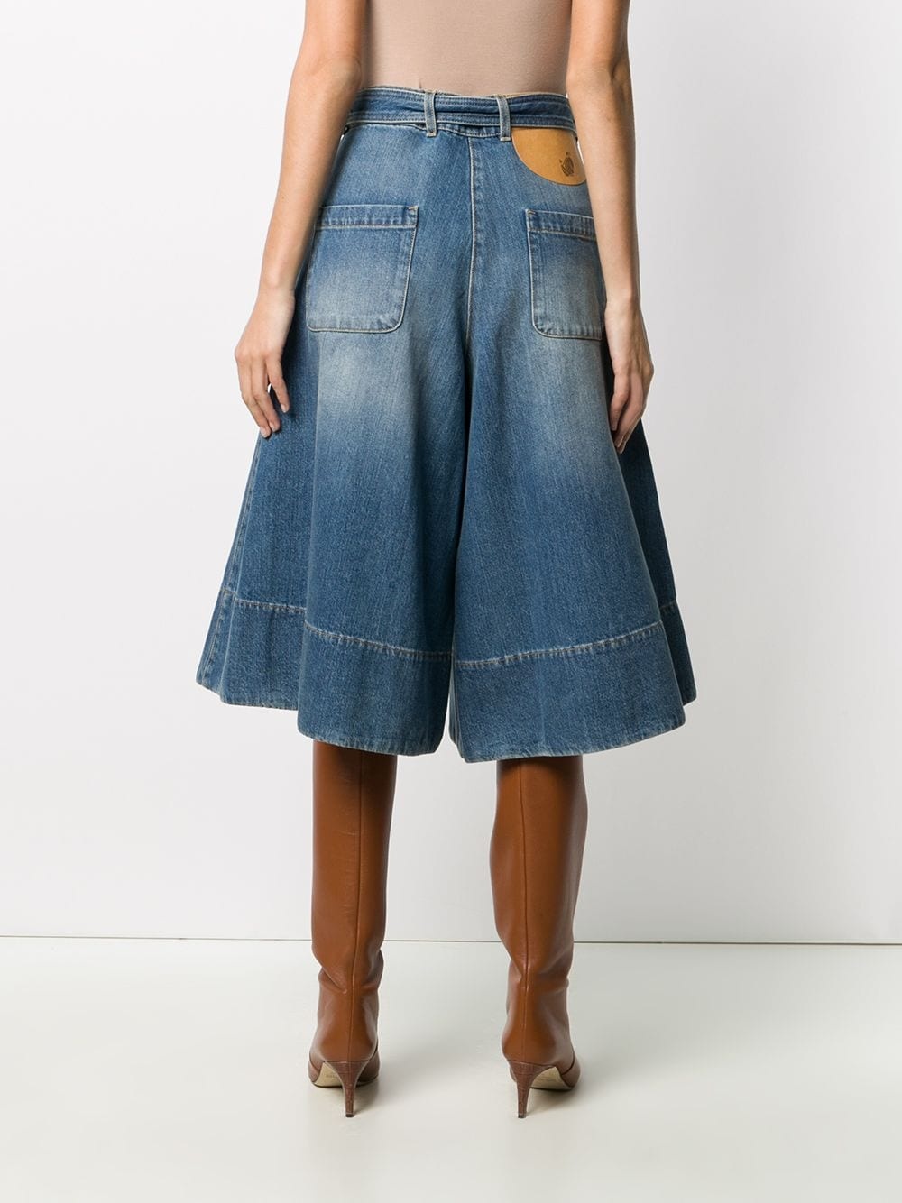 tied-waist denim skirt - 4