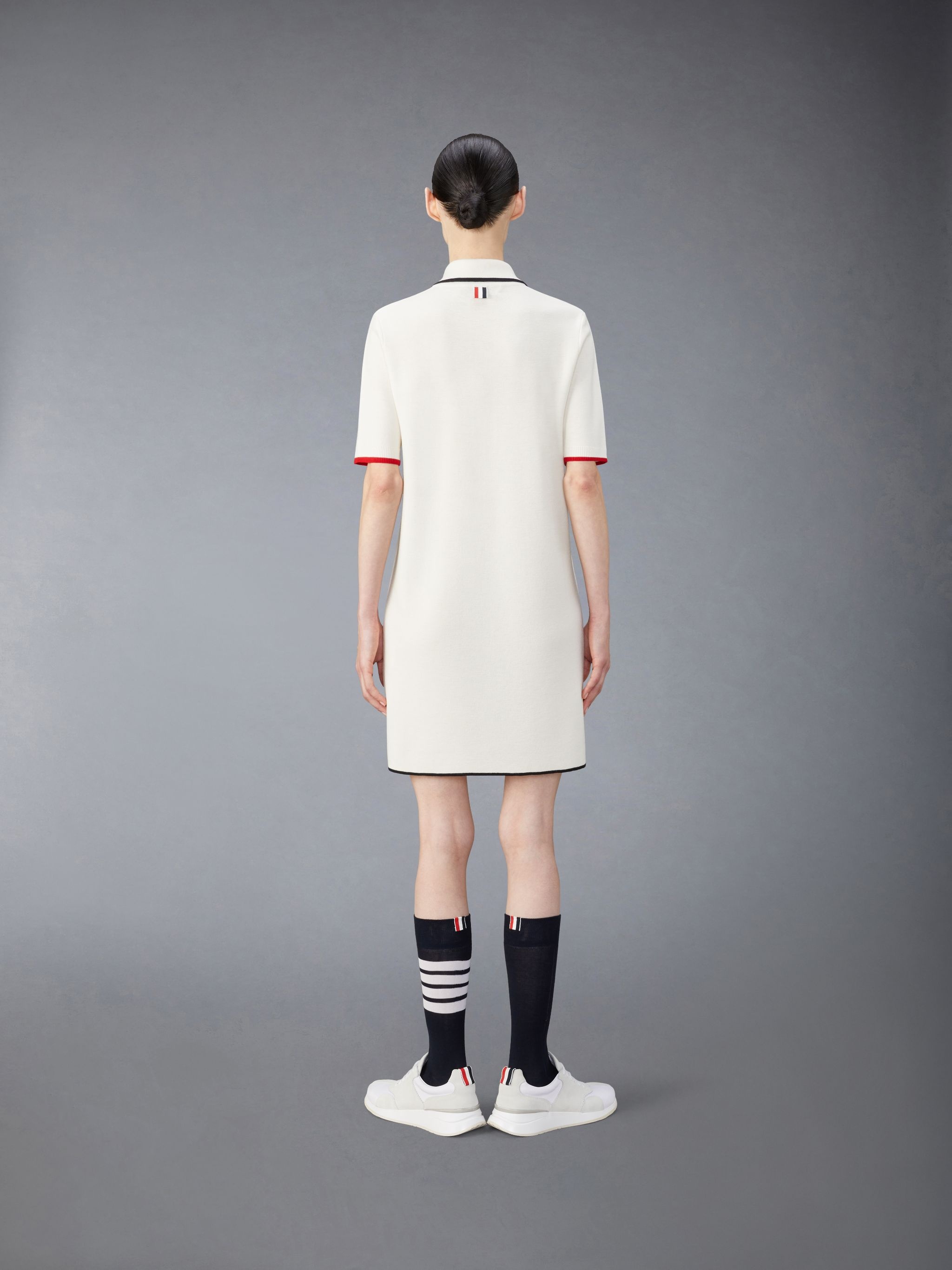 Merino Wool Milano Stitch Zip up Polo Dress - 3