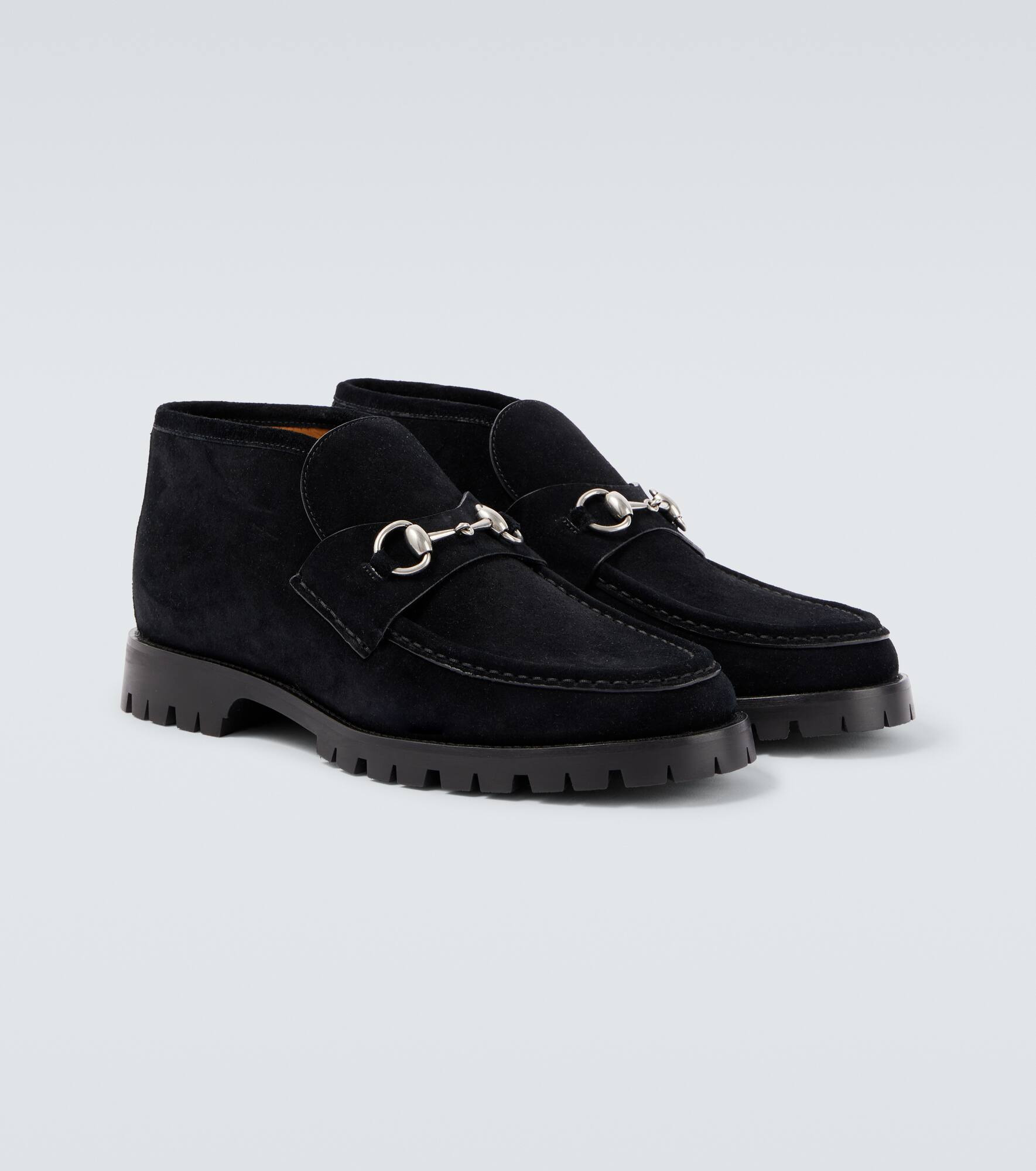 Horsebit suede ankle boots - 5