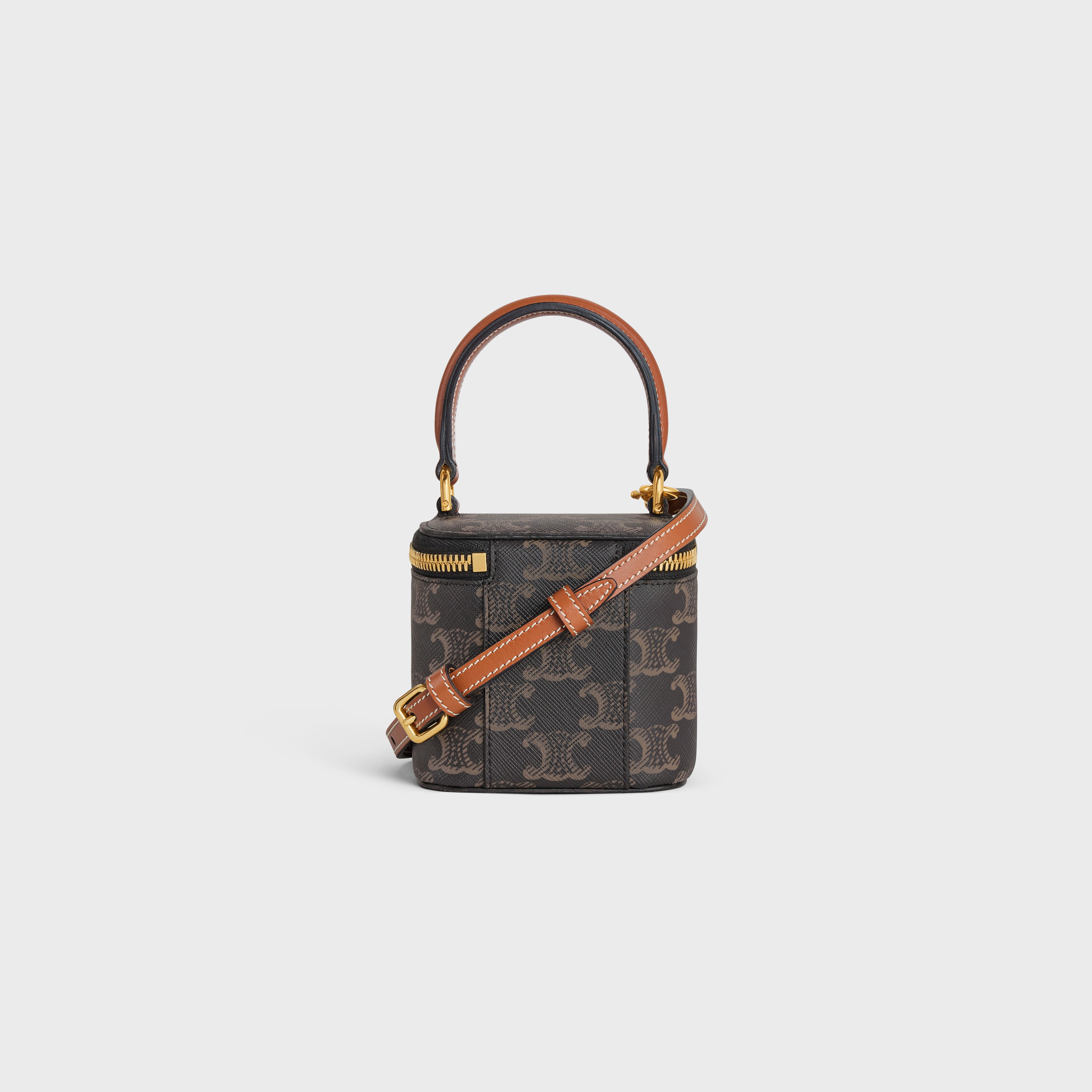 CELINE MINI VANITY CASE in Triomphe Canvas and Calfskin
