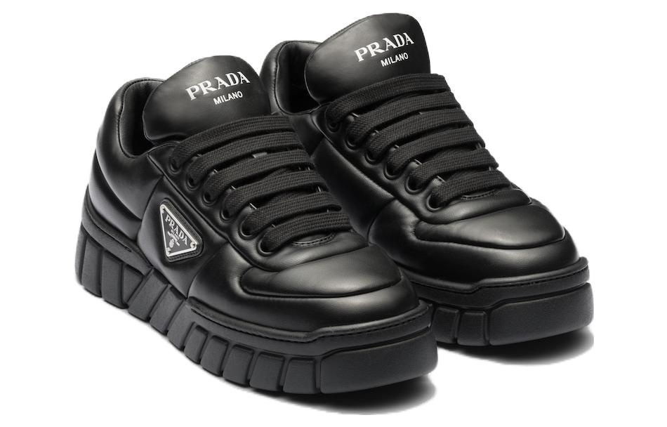 (WMNS) PRADA Padded Nappa Leather Sneakers 'Black' 1E136N_2DL8_F0002_F_B030 - 2