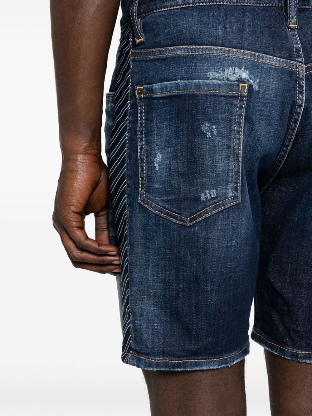 Dark Easy Ripped Wash Marine shorts - 5