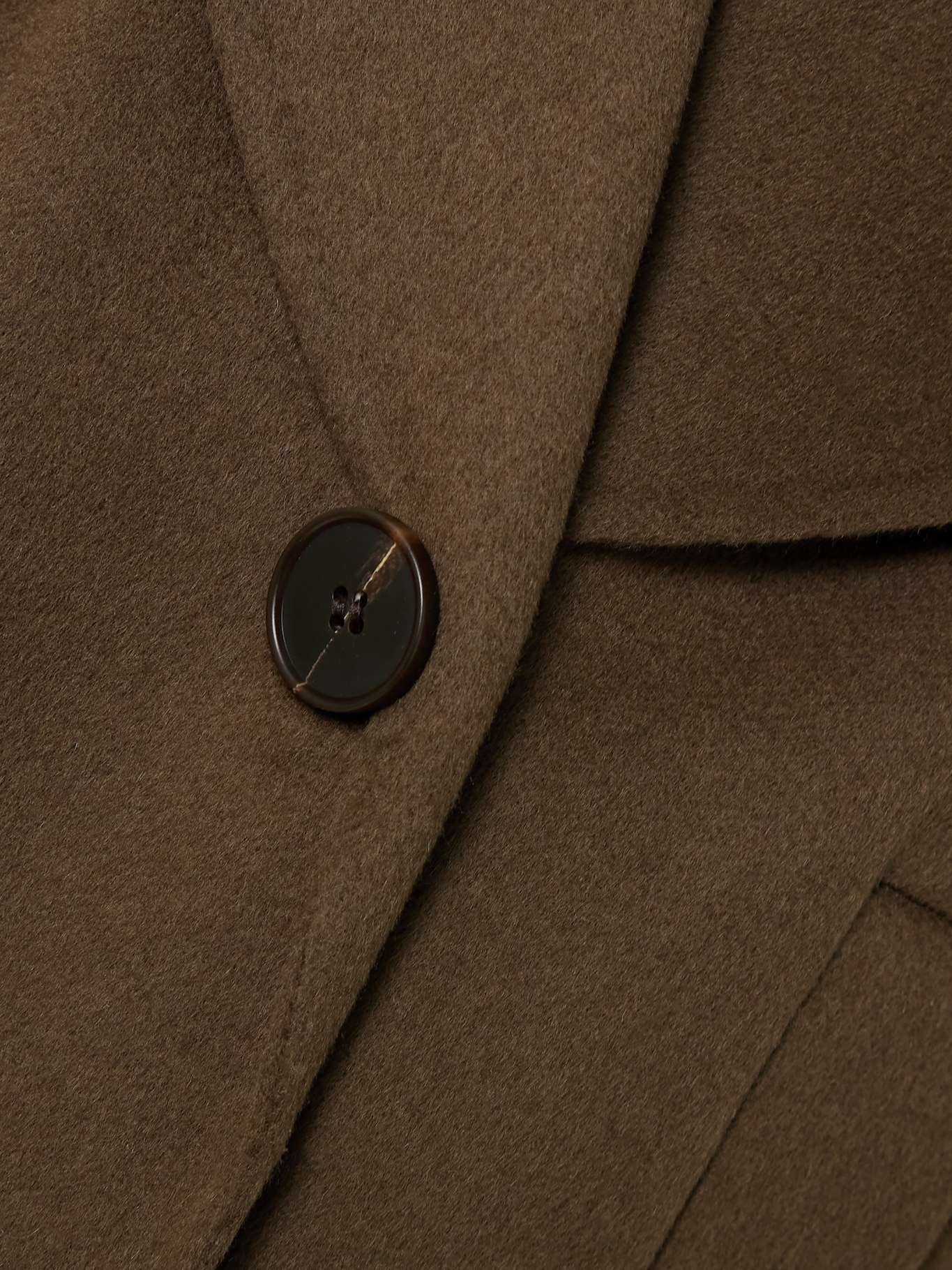 Double-breasted scarf-detailed layered wool coat Taupe - 5