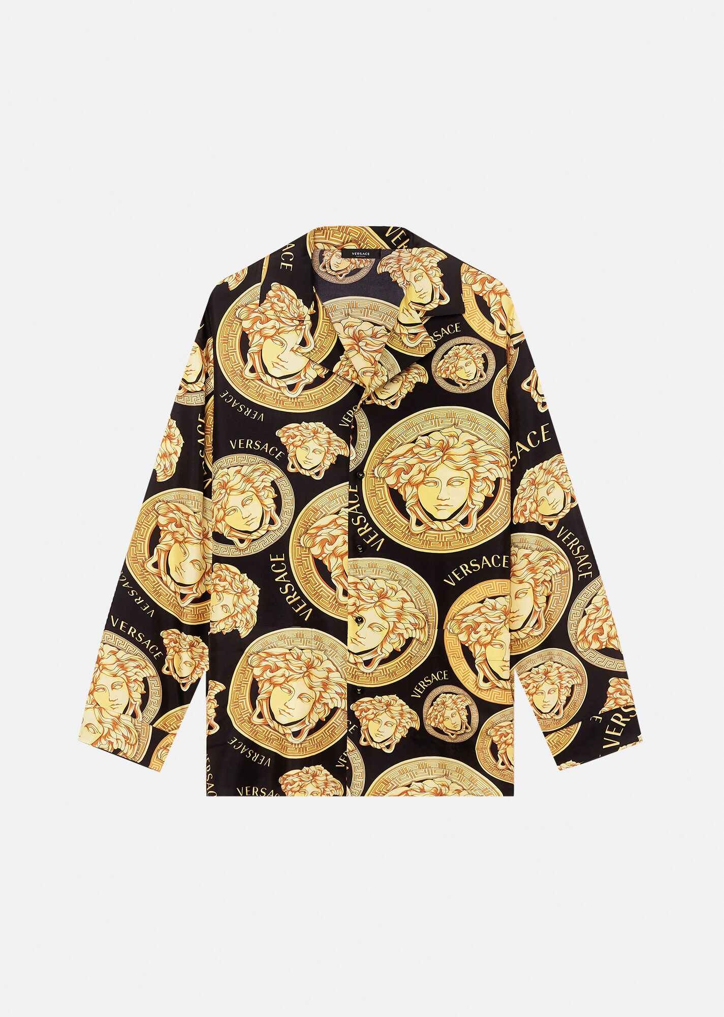 Medusa Amplified Print Silk Pajama Shirt - 1