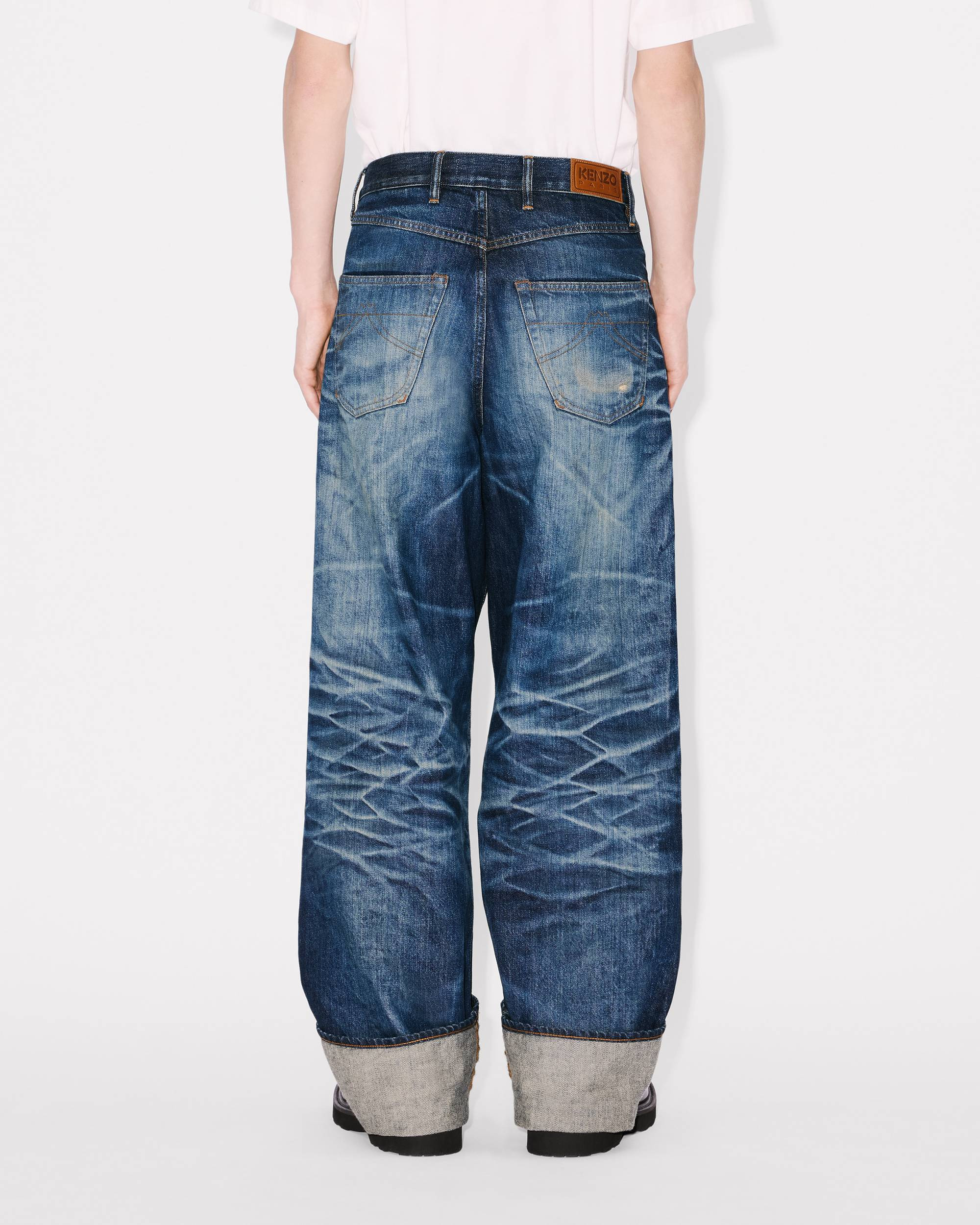 Turn up wide fit jeans in Japanese denim - 6