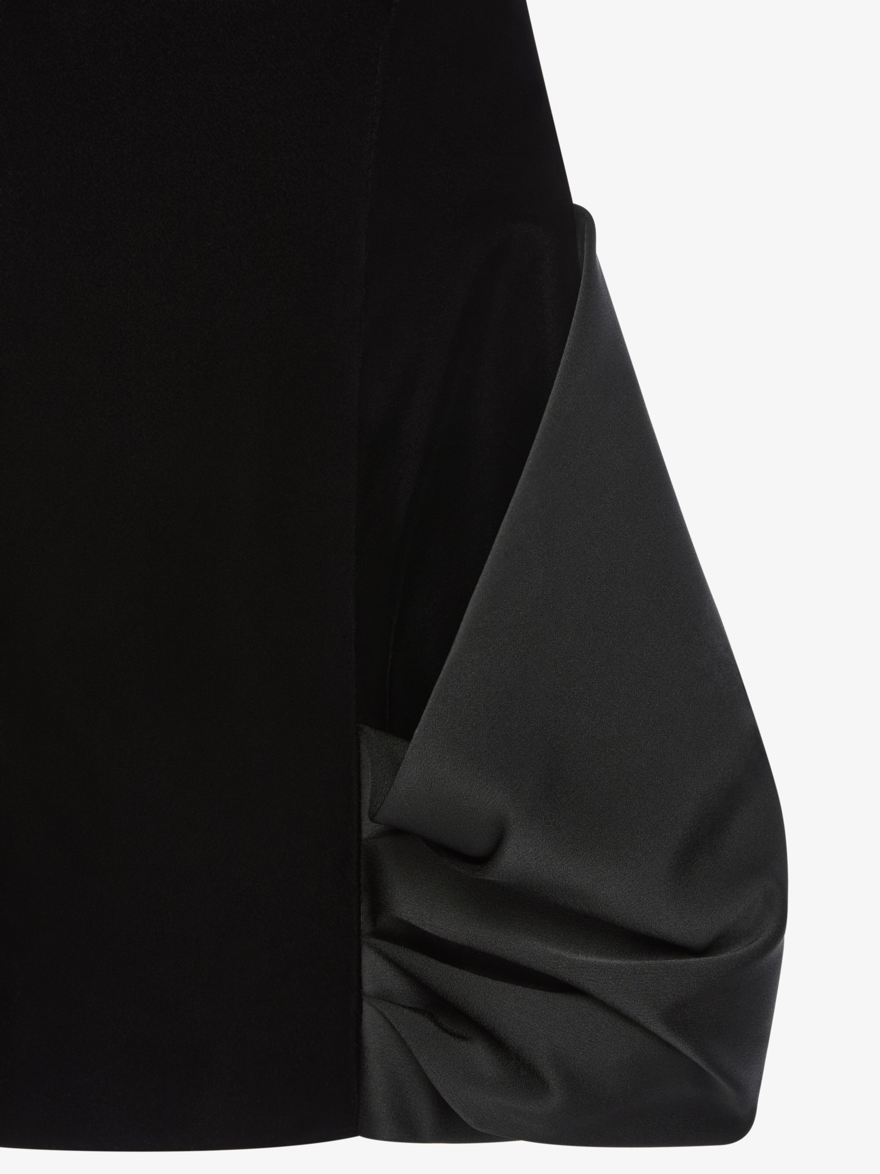 BI-MATERIAL BUSTIER DRAPED DRESS - 5