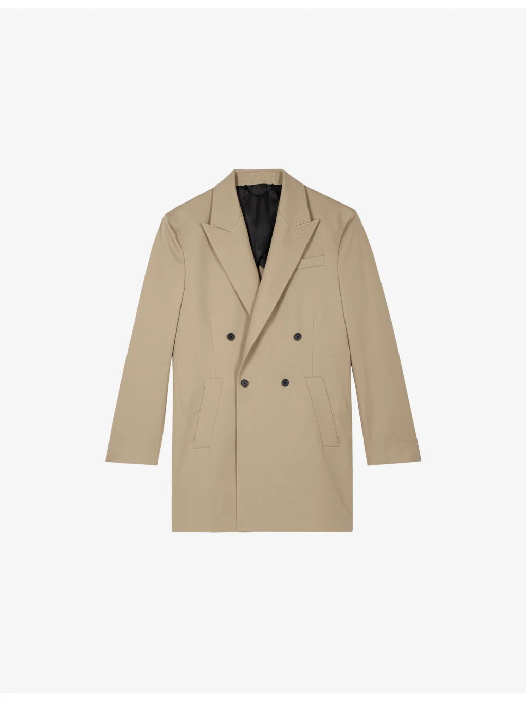 Peak-Lapel Double-Breasted Cotton Jacket - 1