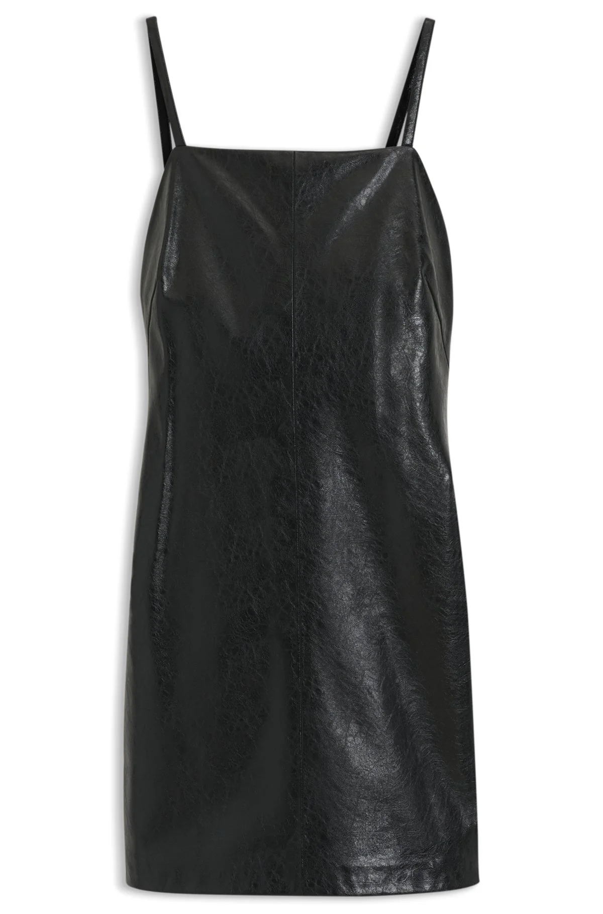 STRAPPY MINI DRESS IN FAUX LEATHER WITH EMBOSSED PATTERN - 1