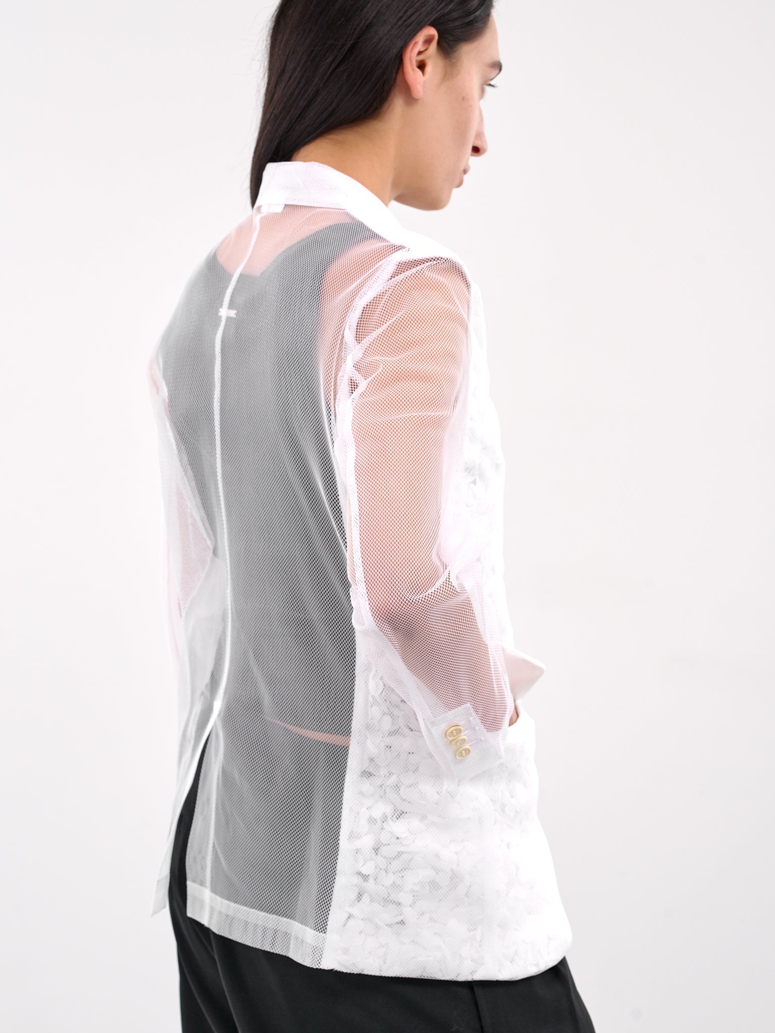 Mesh Layered Floral Blazer - 5