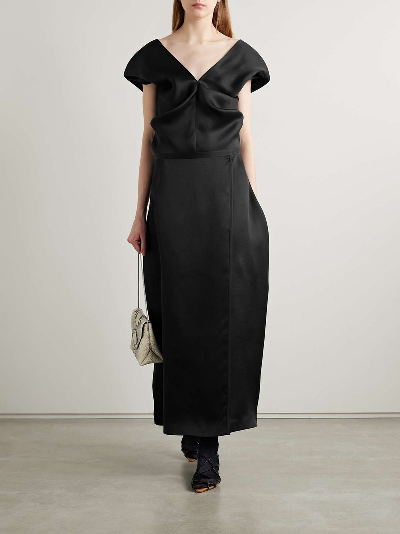 KHAITE Mila wrap-effect silk-gazar maxi skirt outlook