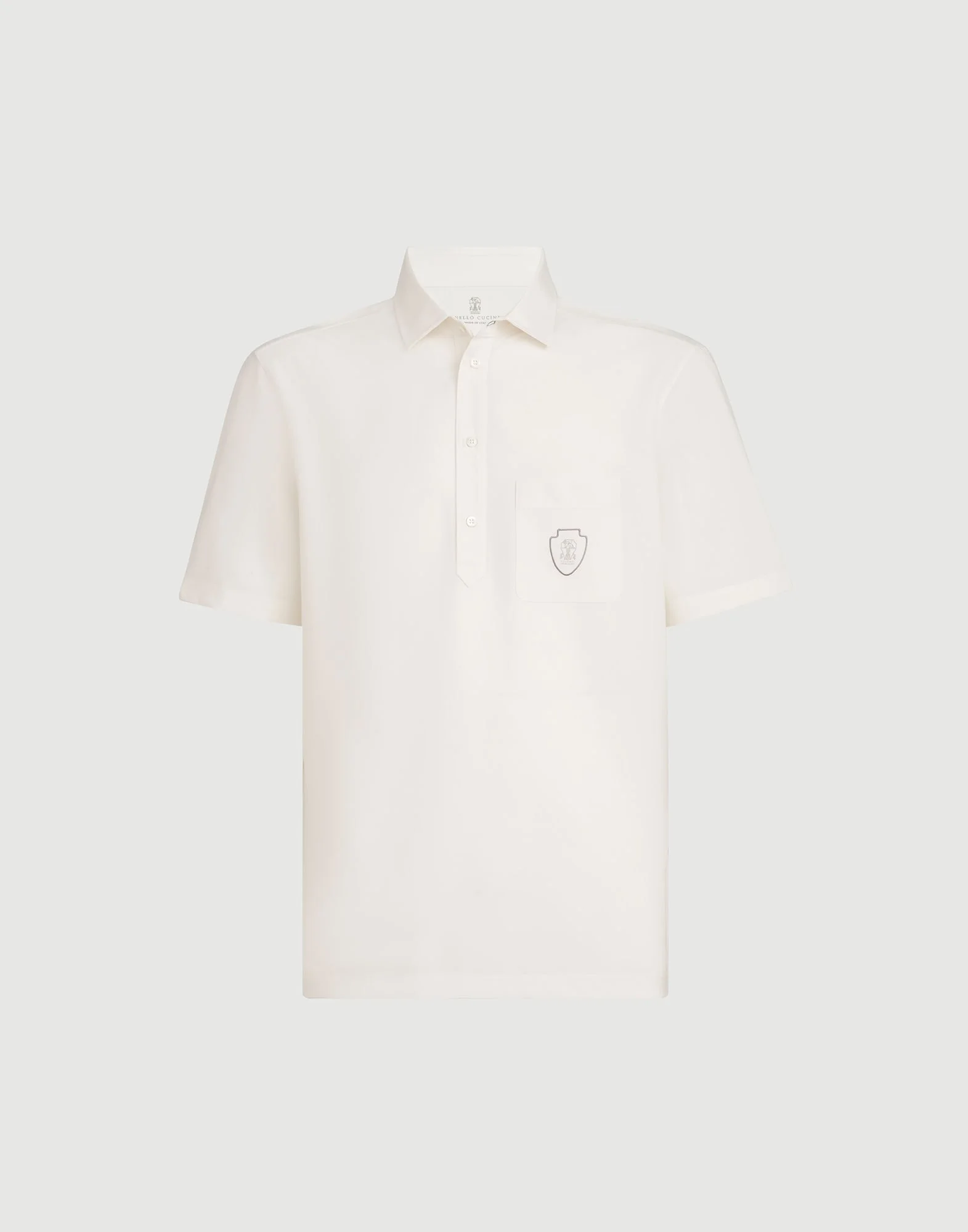 Lightweight virgin wool polo shirt with chest pocket and logo - 1