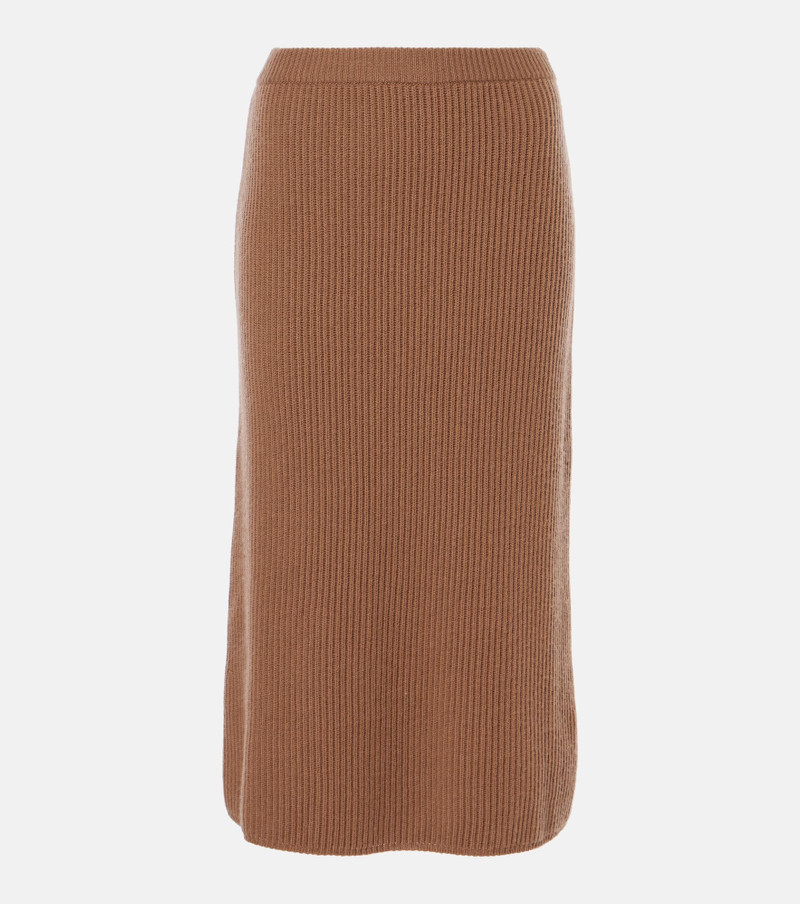 Just ribbed-knit wool and cashmere midi skirt - 1