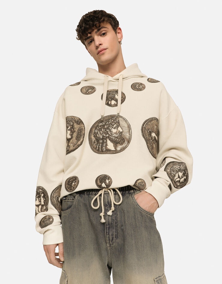 Coin print inside-out jersey hoodie - 4