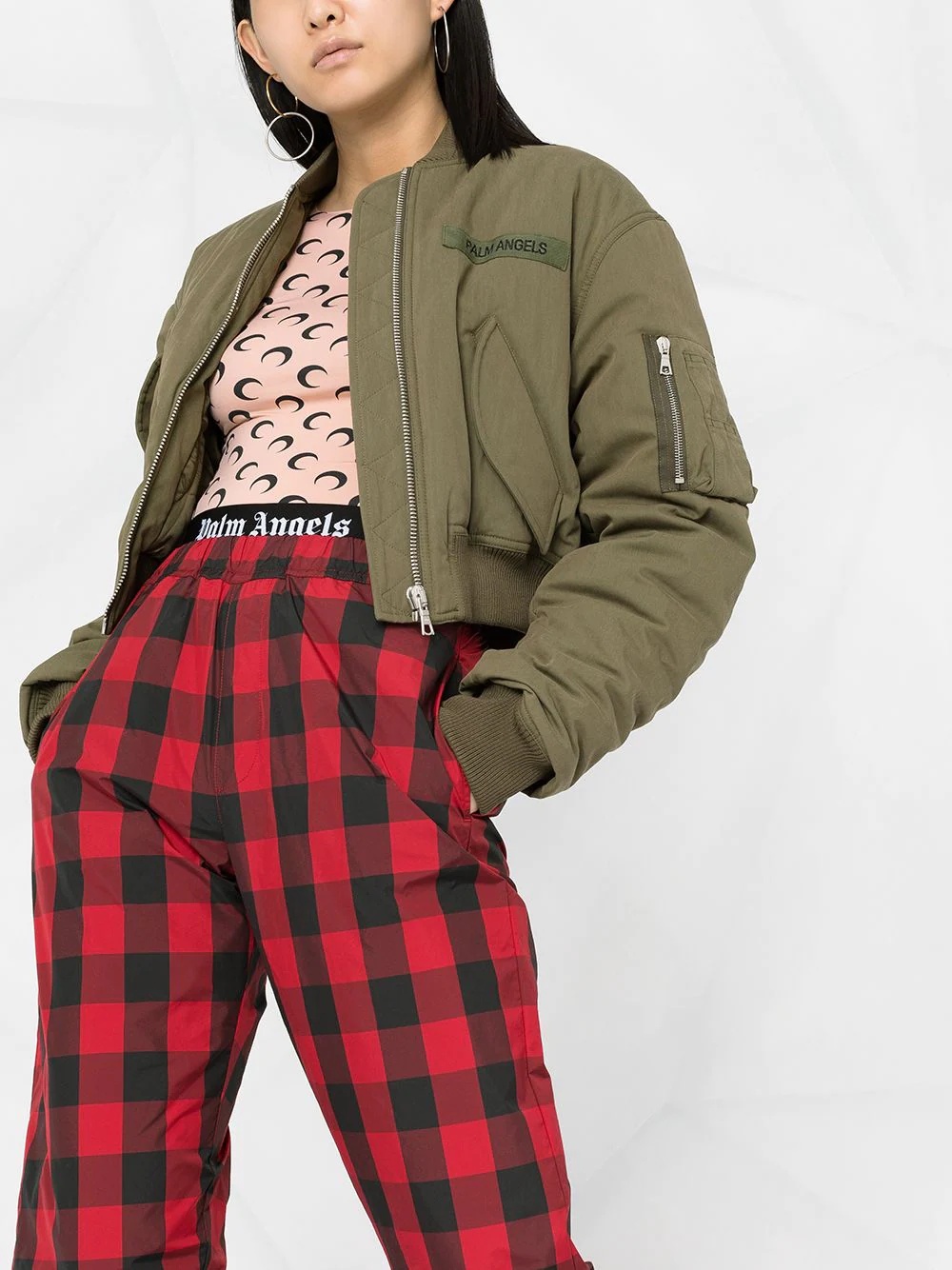 cropped logo-patch bomber jacket - 5