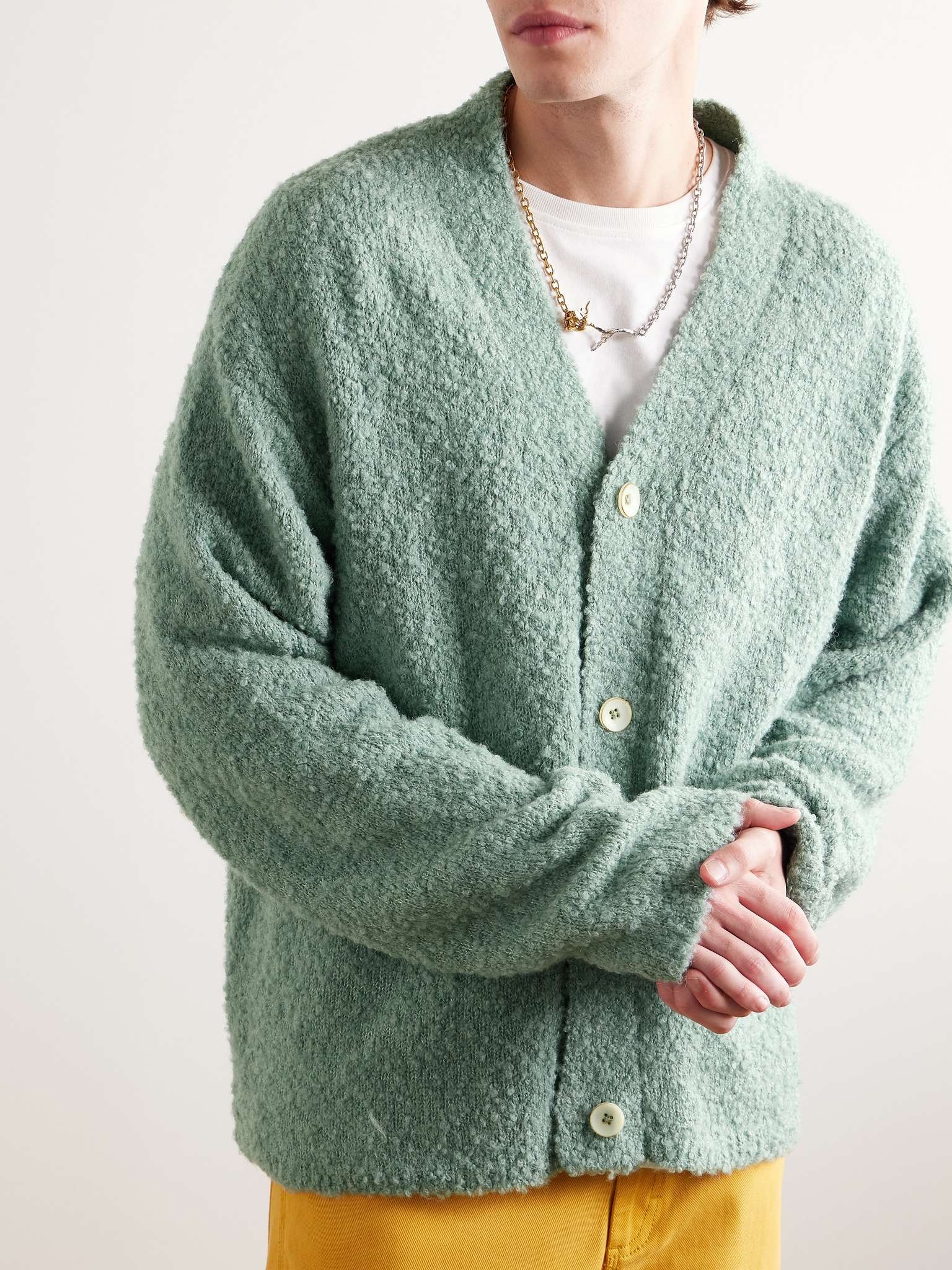 Oversized Cashmere, Alpaca and Silk-Blend Bouclé  Cardigan - 4