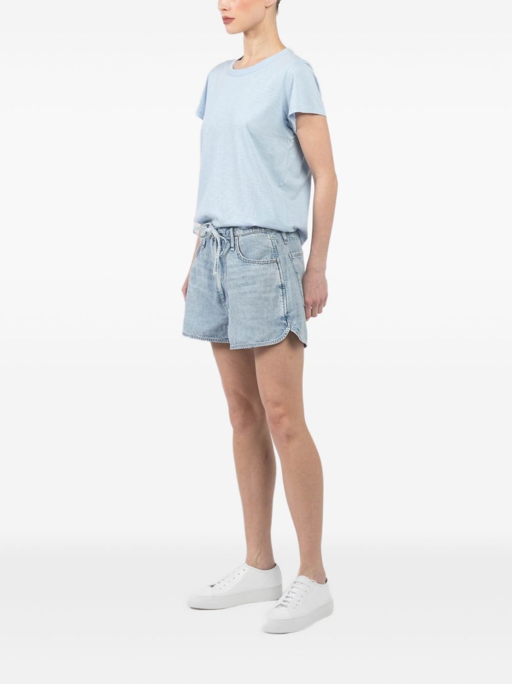 drawstring denim shorts - 3