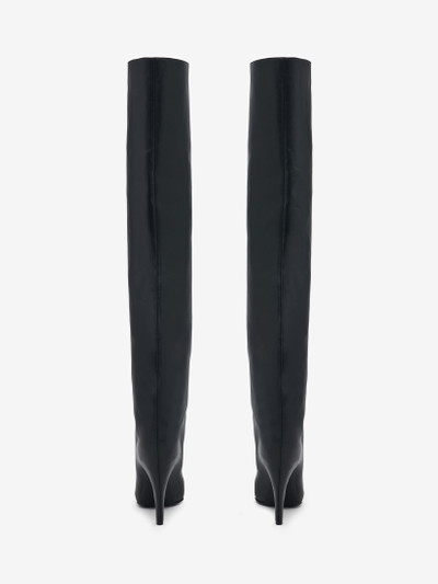 Alexander McQueen Women's Armadillo Thigh-high Boot in Black/silver outlook
