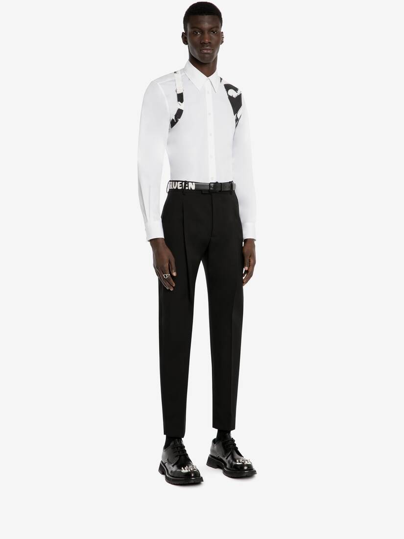 Mcqueen Graffiti Harness Shirt in White - 3