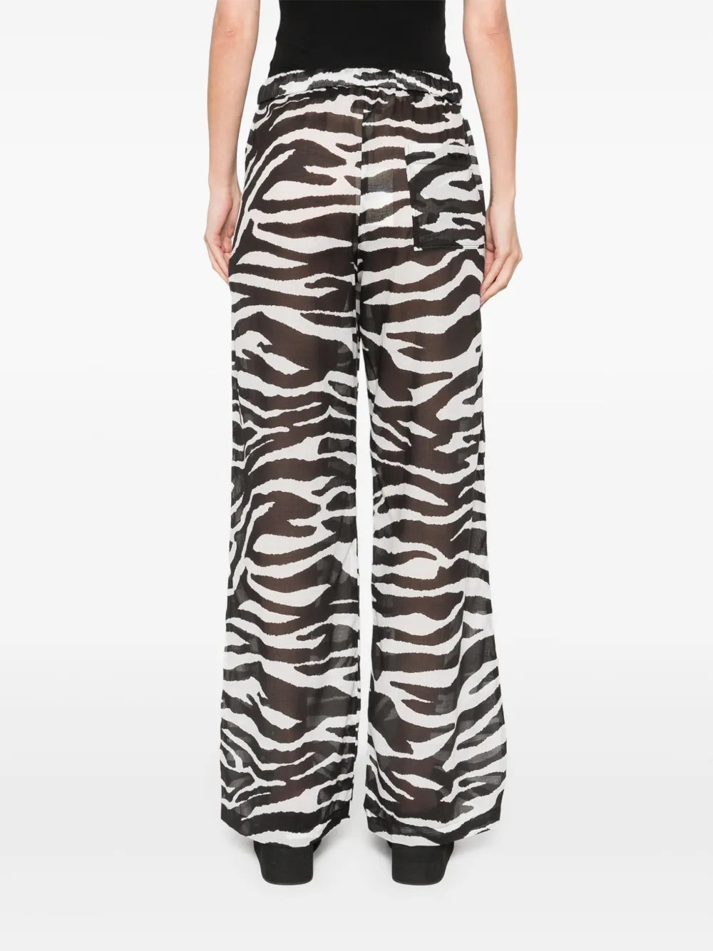 The Attico Women Semi-Sheer Zebra Print Pants - 4
