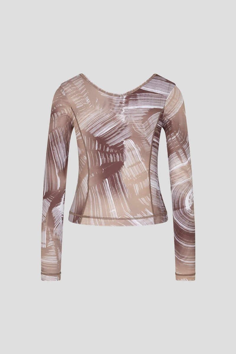 BOGNER Kristy Long-sleeve top in Brown/Beige outlook