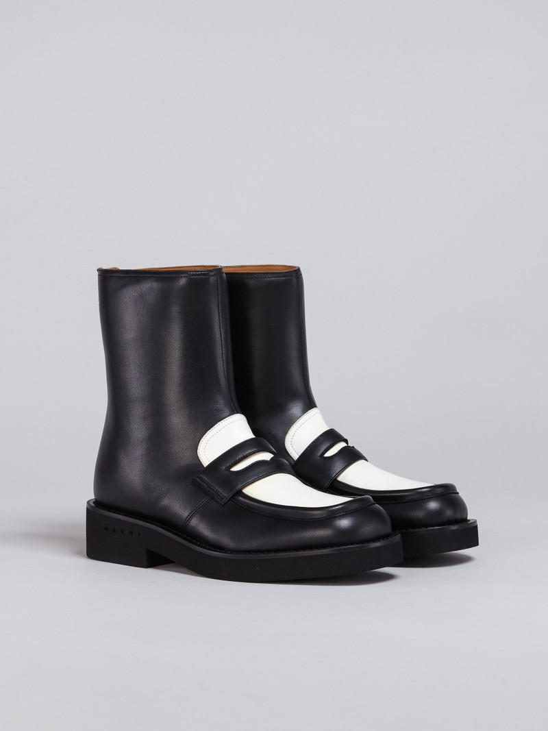 Marni BI-COLORED LEATHER ANKLE BOOT outlook