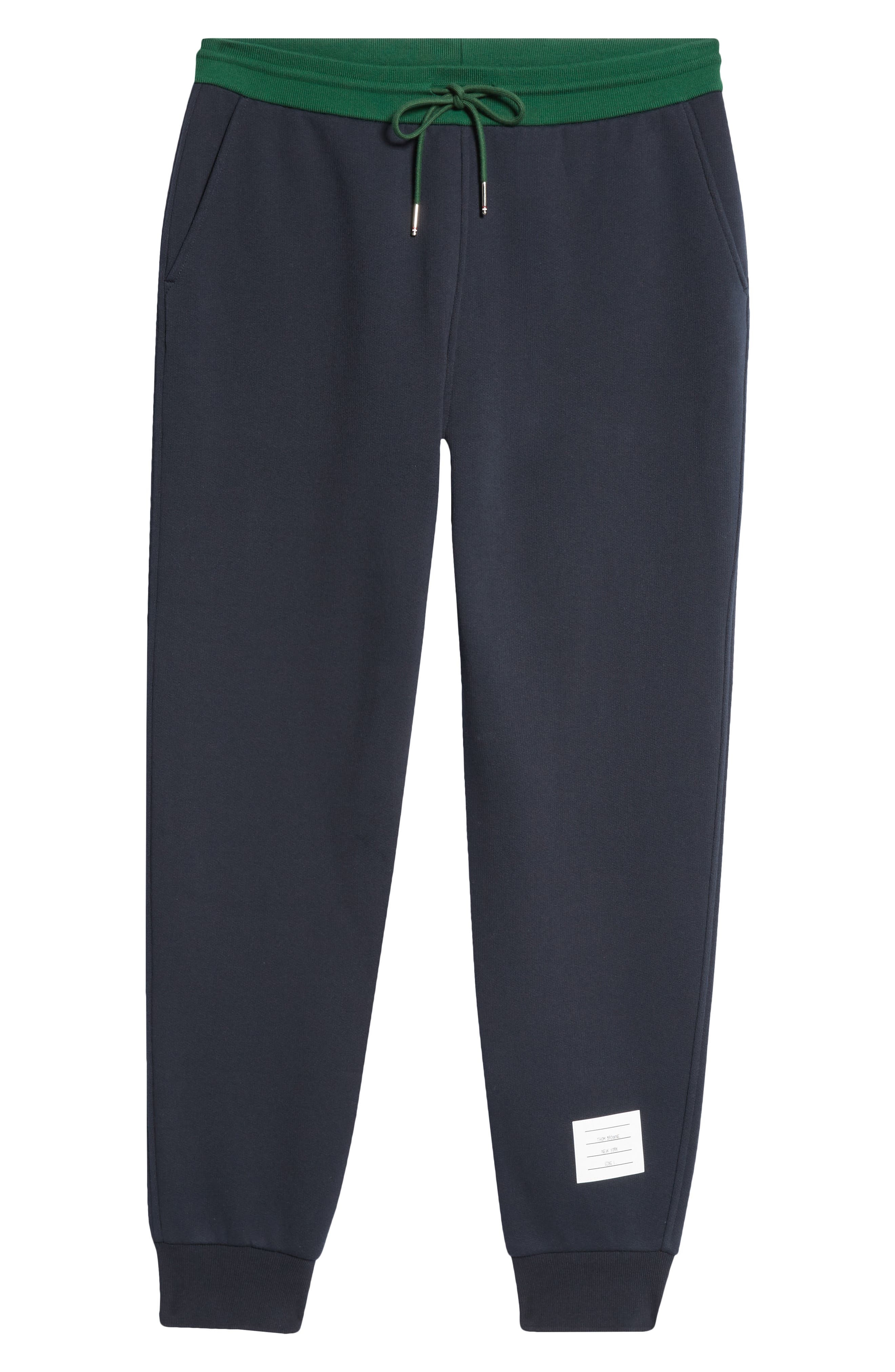 Thom Browne Colorblock Cotton Joggers in Navy at Nordstrom - 6