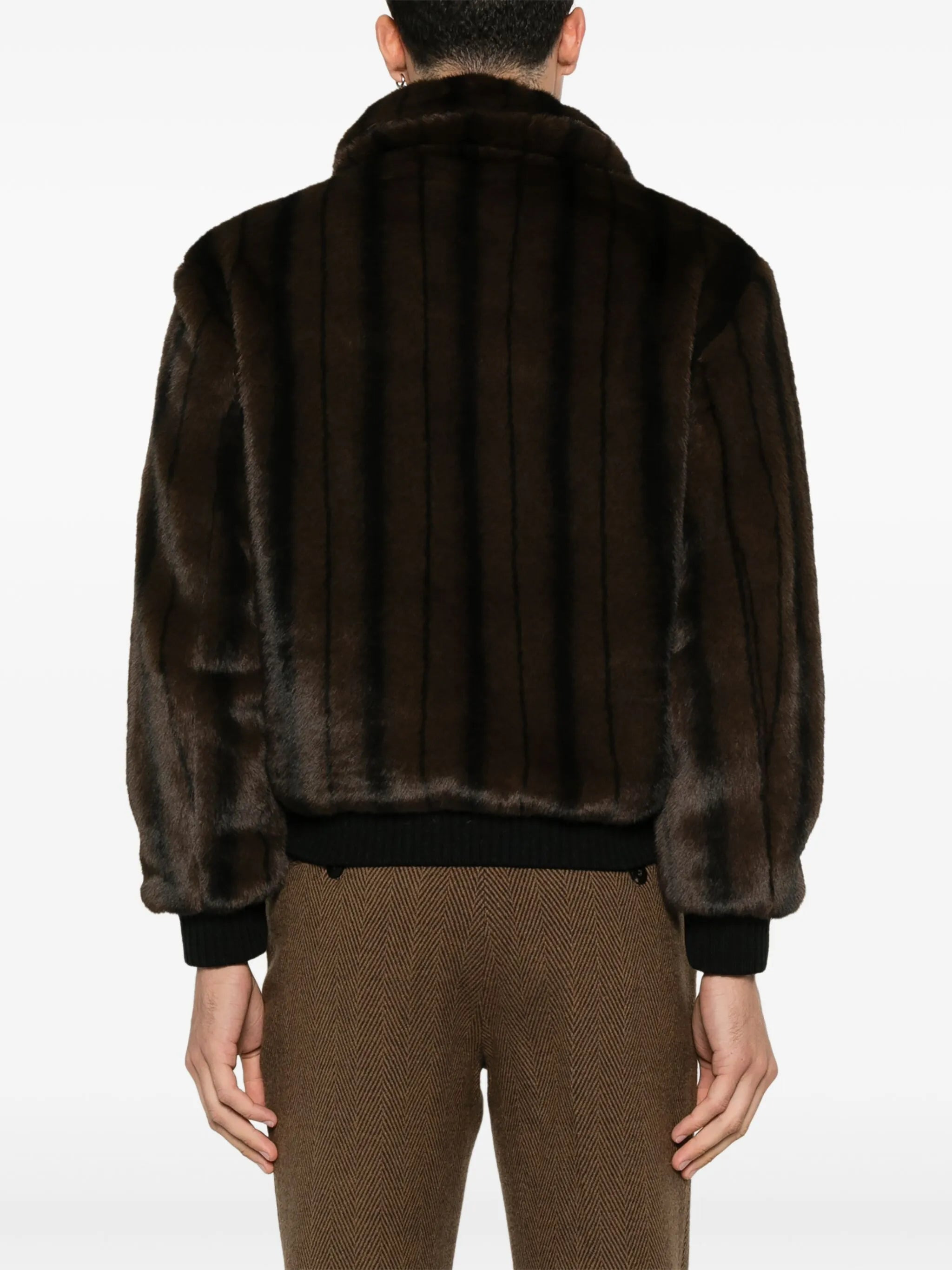 Ernest W. Baker Pinstriped Bomber Jacket - 4