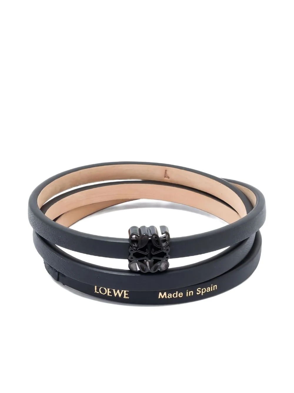 anagram triple-wrap leather bracelet - 1