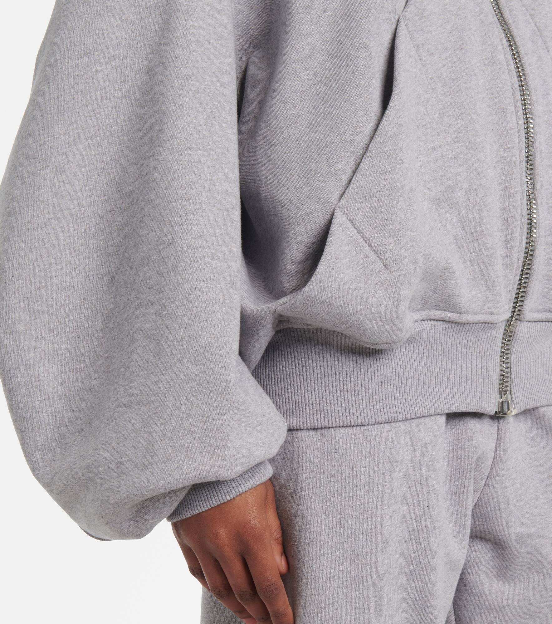 Logo cotton fleece hoodie - 5