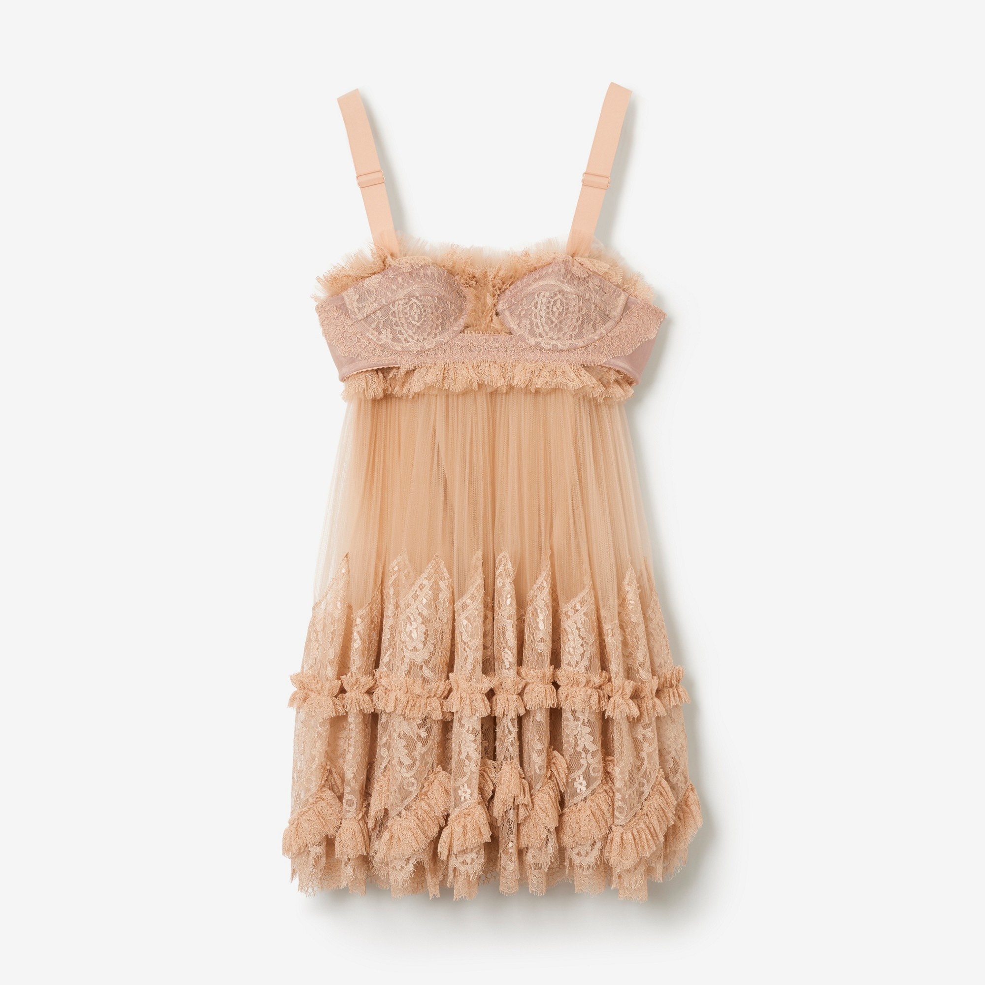 Tulle and Lace Baby Doll Dress - 1