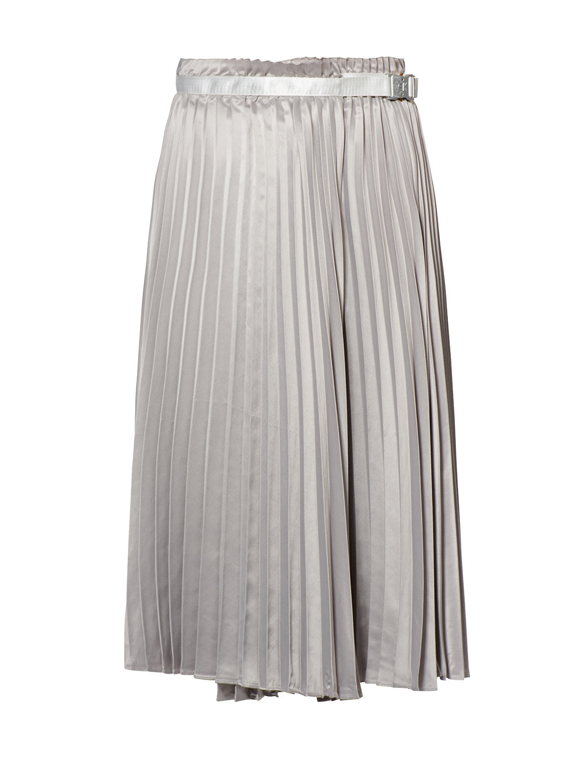 Denim Shorts with Asymmetric Pleated Skirt Overlay - 16