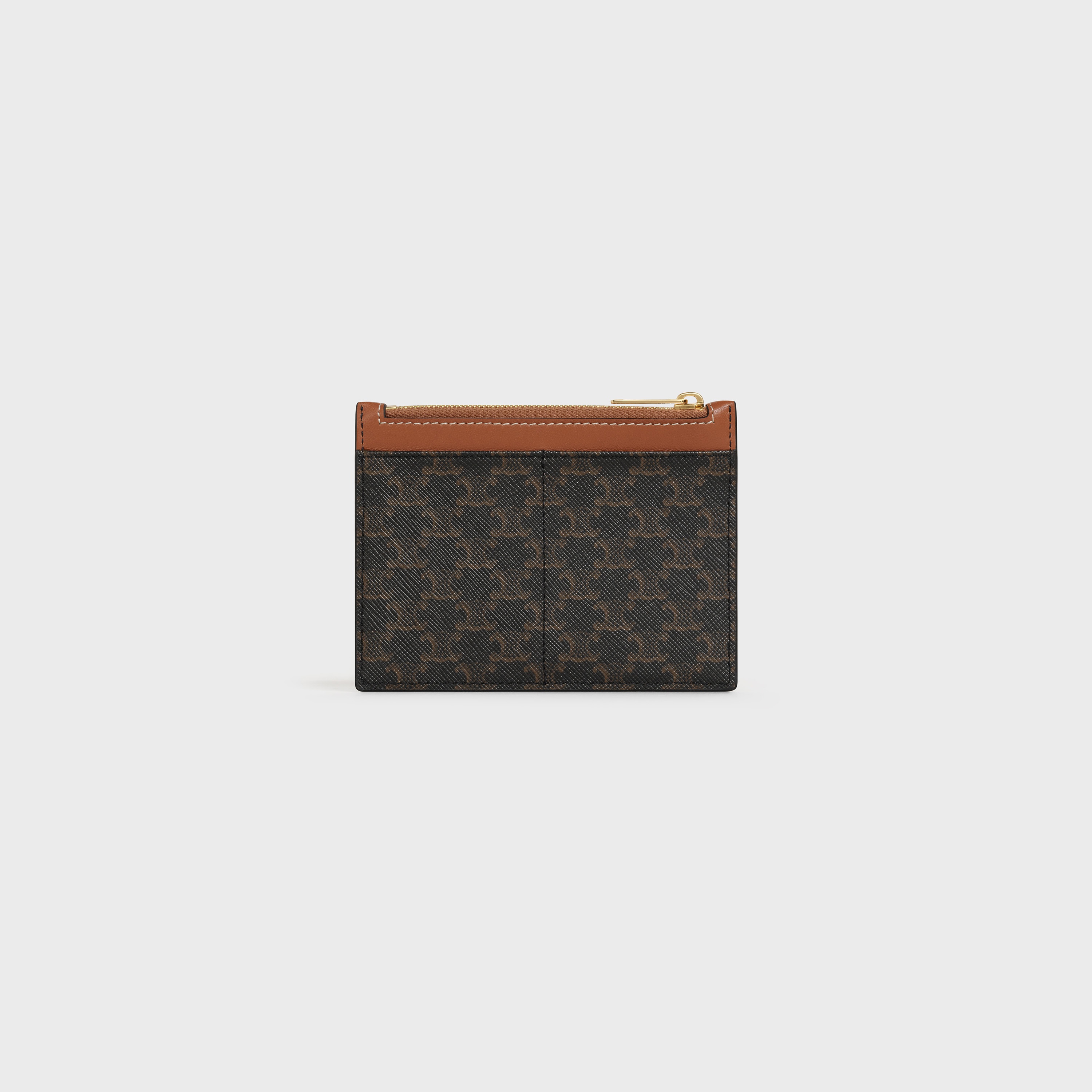 ZIPPED PURSE in Triomphe Canvas and Lambskin with Celine Print - 3