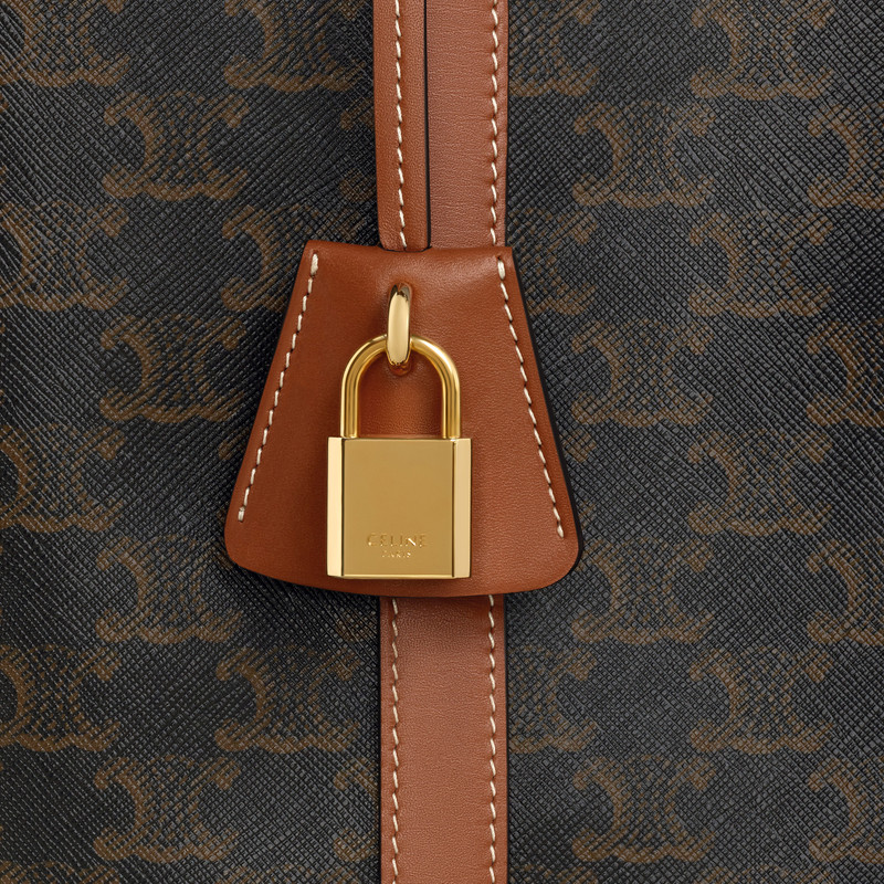 Vertical Boston Bag in Triomphe Canvas and calfskin 4