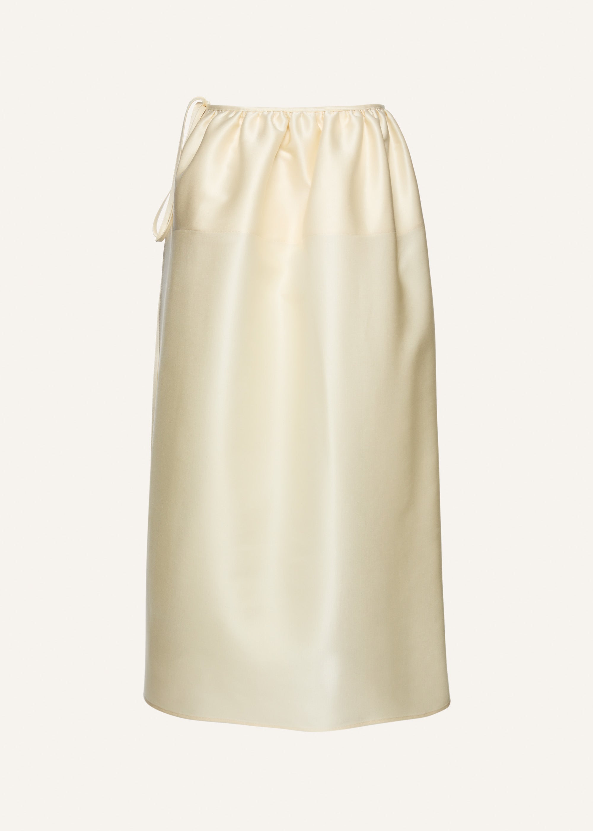 Tie waist balloon skirt in cream - 2