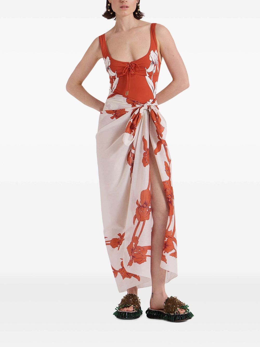 graphic-print pareo - 3