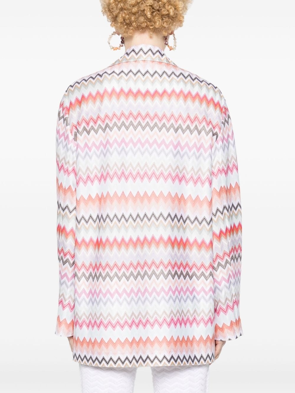 zigzag-woven blazer - 4