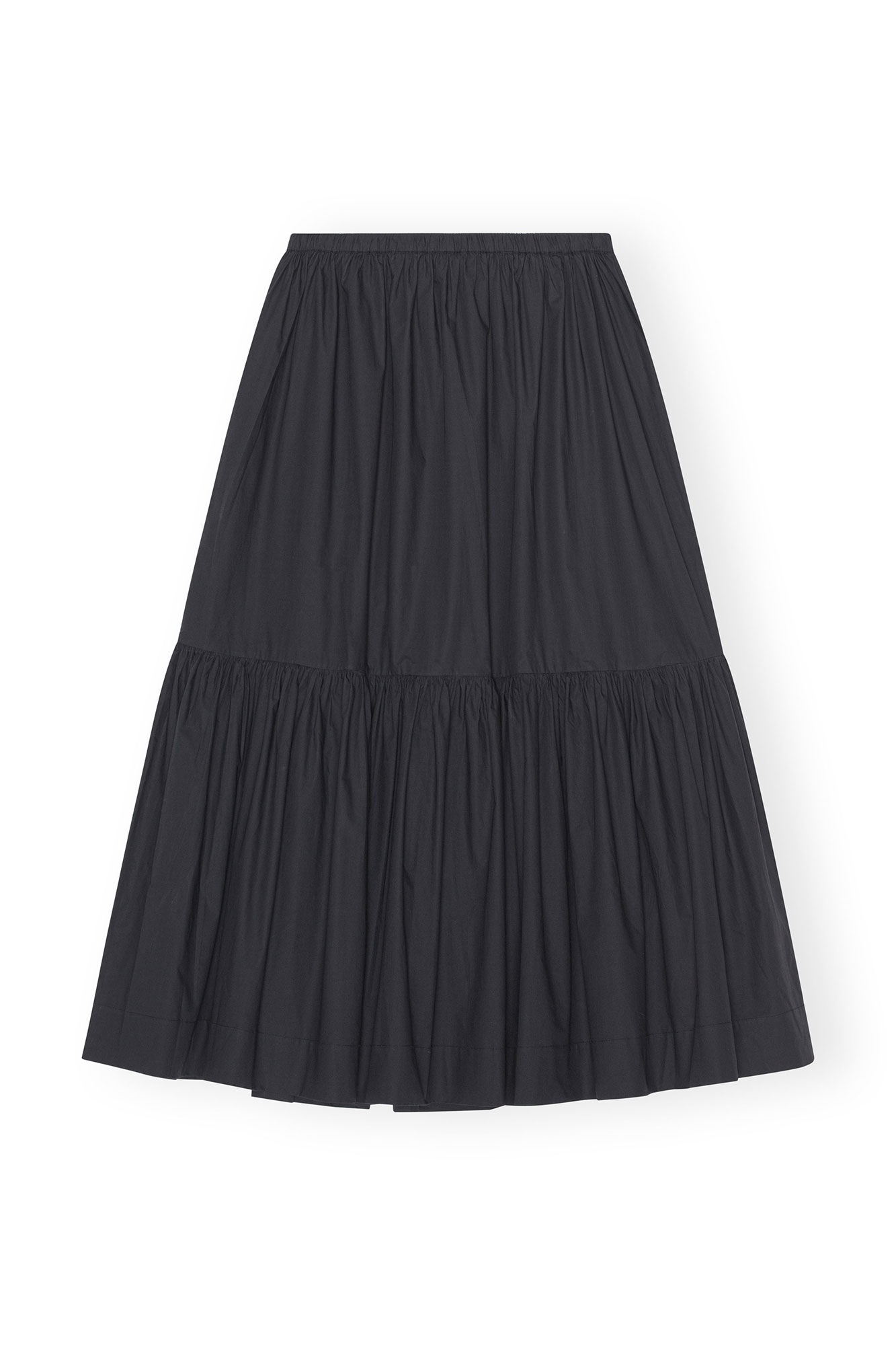 COTTON POPLIN MAXI FLOUNCE SKIRT - 8