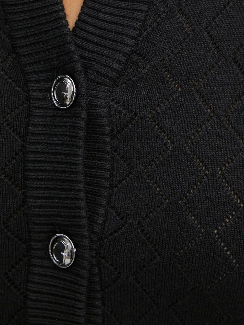 diamond-pattern cardigan - 4