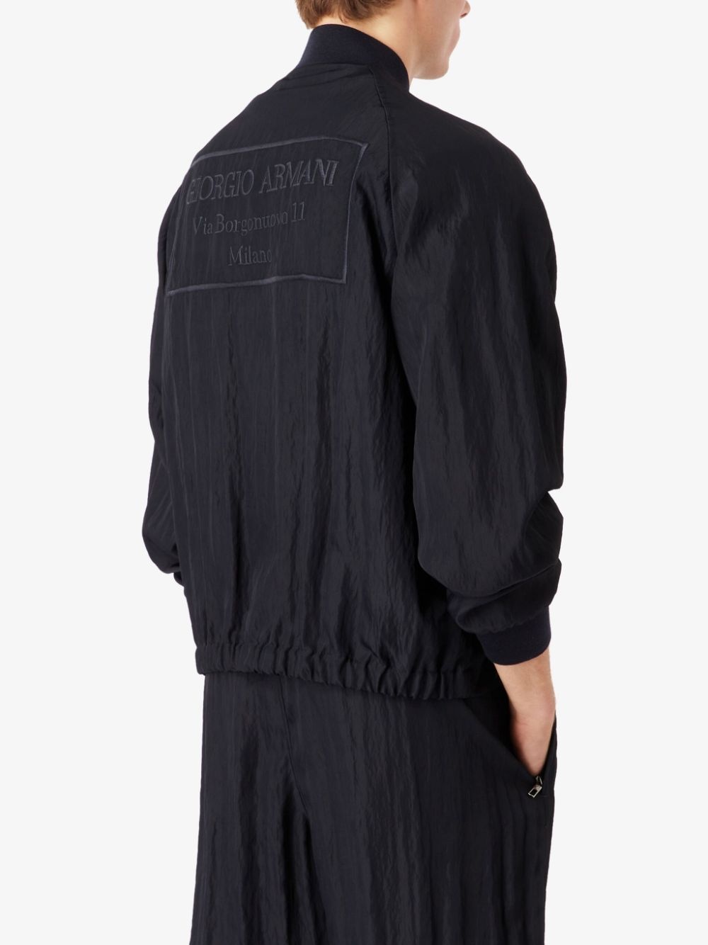 zip-up crinkled bomber jacket - 4