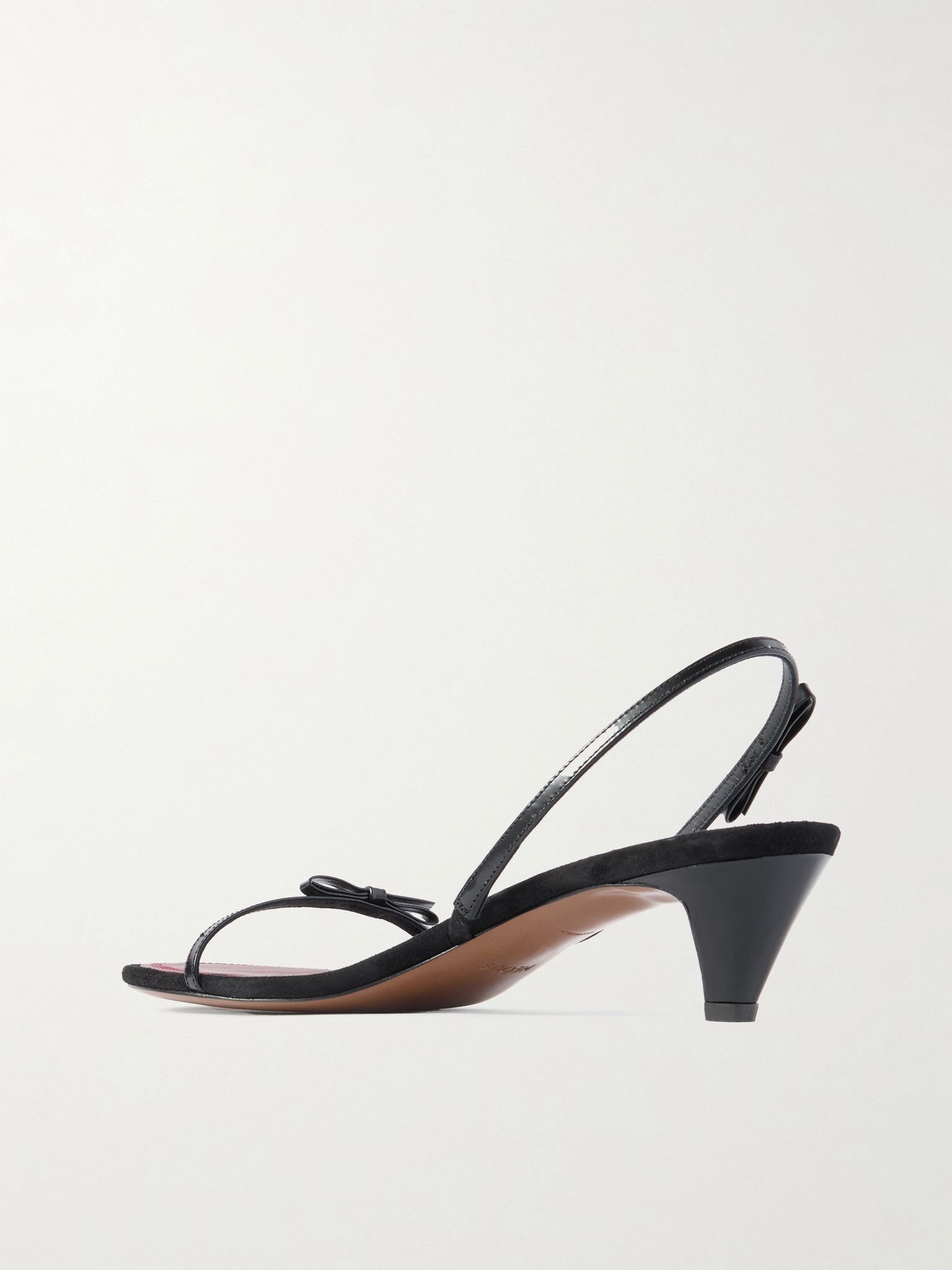 Diwo bow-embellished patent-leather slingback sandals Black - 3