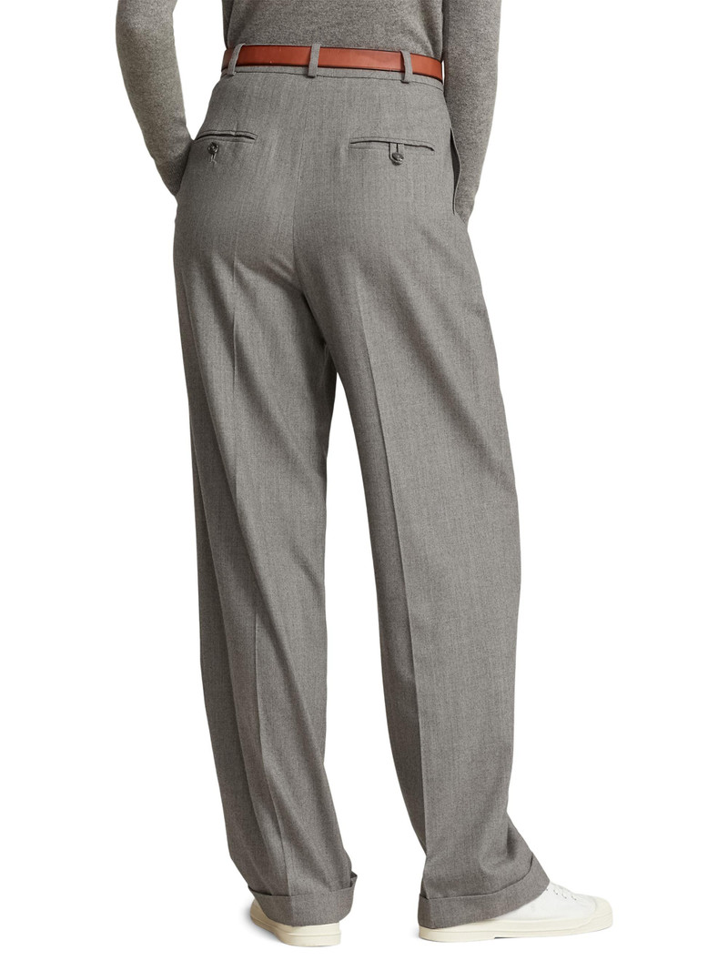 Women's Flannel ​Wool Straight-Leg Pants - Grey Melange 4
