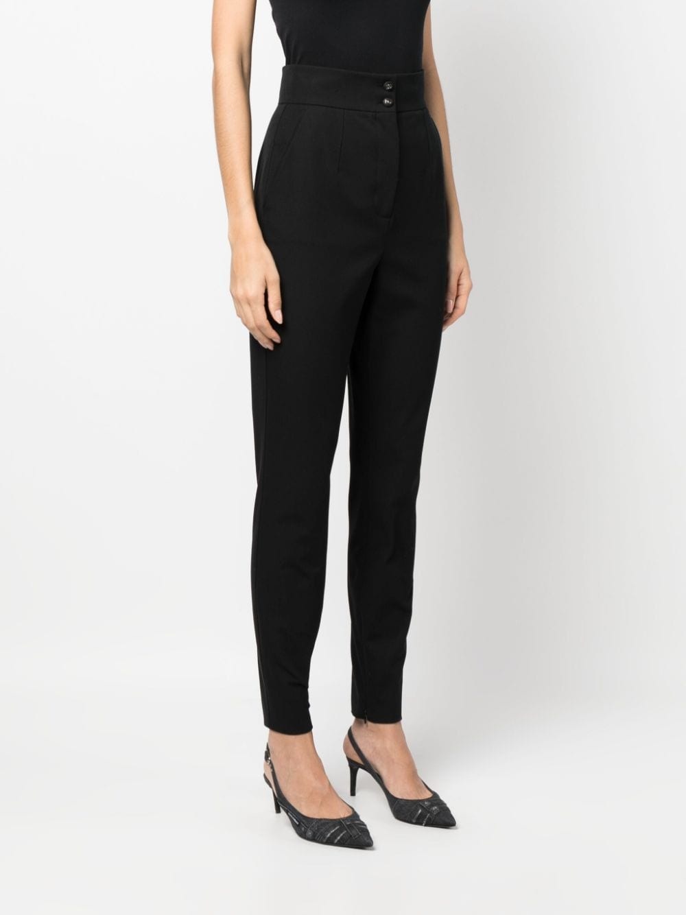 high-waist slim-cut trousers - 3