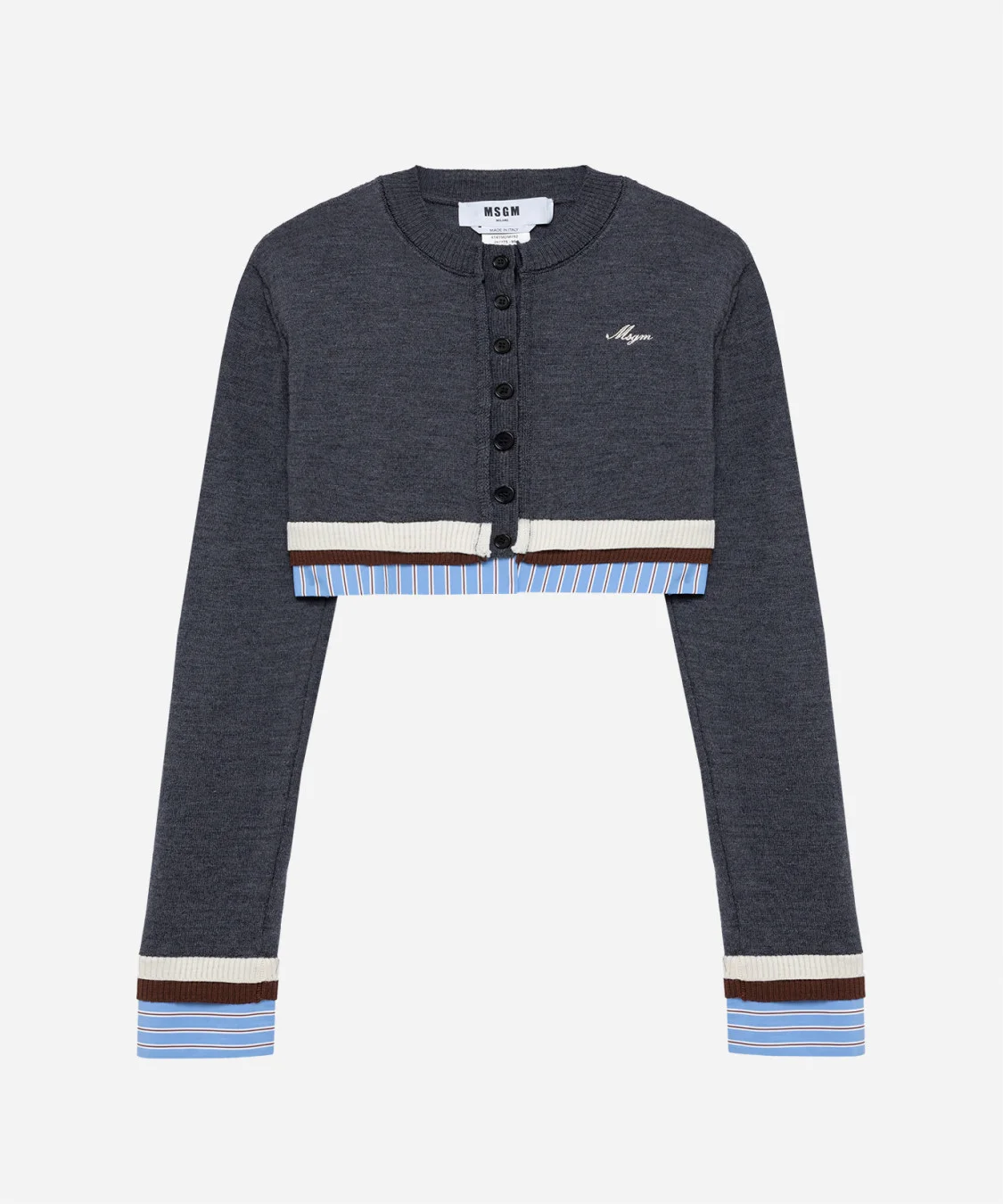 Cropped cardigan with layering detail - 1