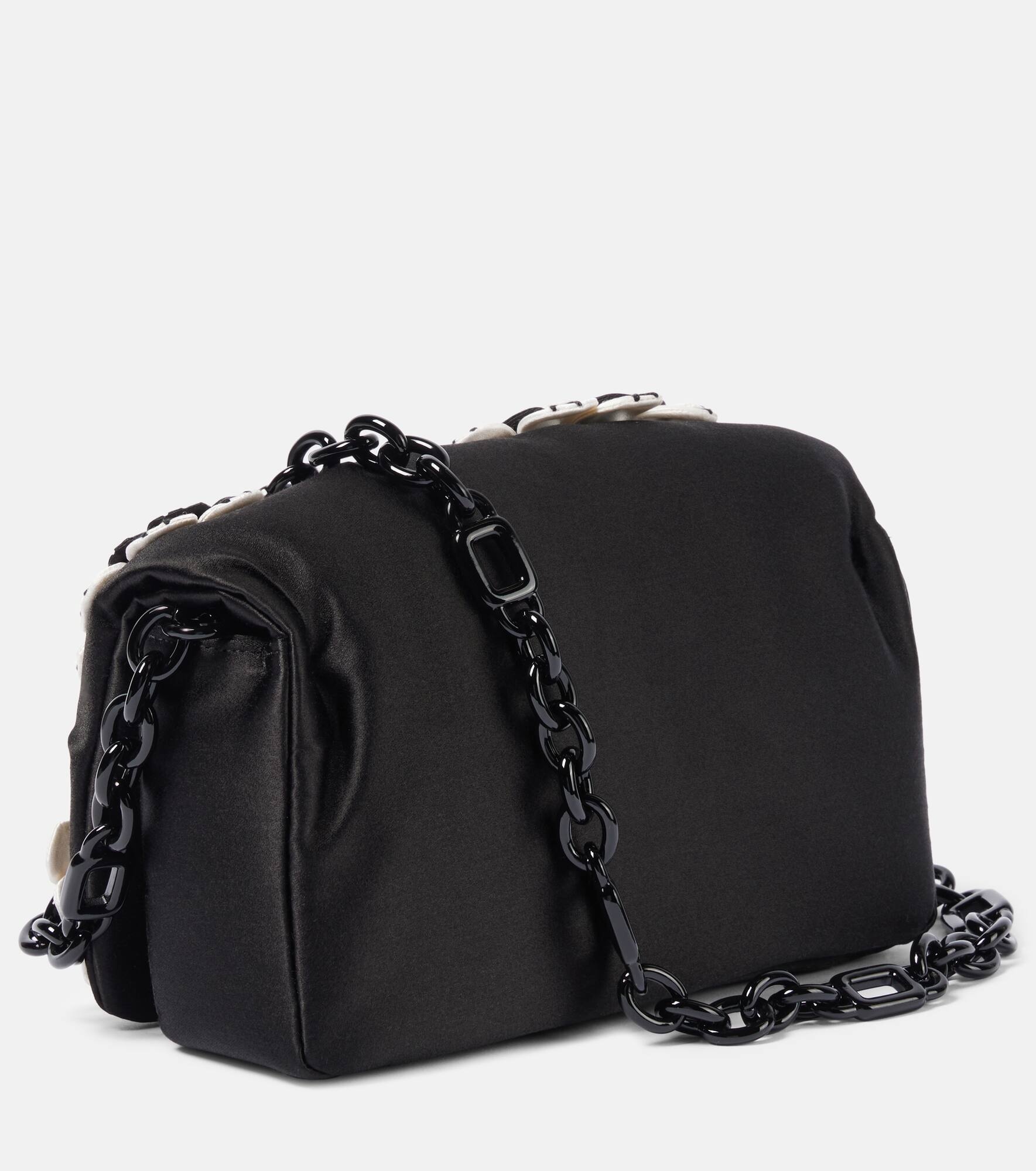Viv' Choc floral-appliqué satin crossbody bag - 4