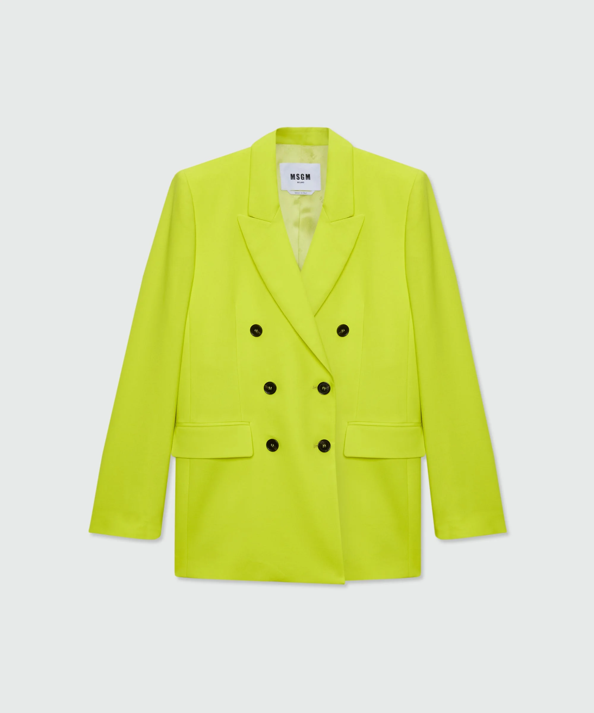 Lime double-breasted lightweight wool jacket - 1